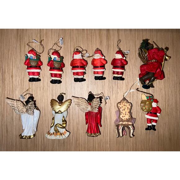 Vintage Midwest Black African Santa Angels Ballerina Ornaments Lot of 11 - Picture 10 of 11
